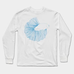 Beta Fish Line Art Long Sleeve T-Shirt